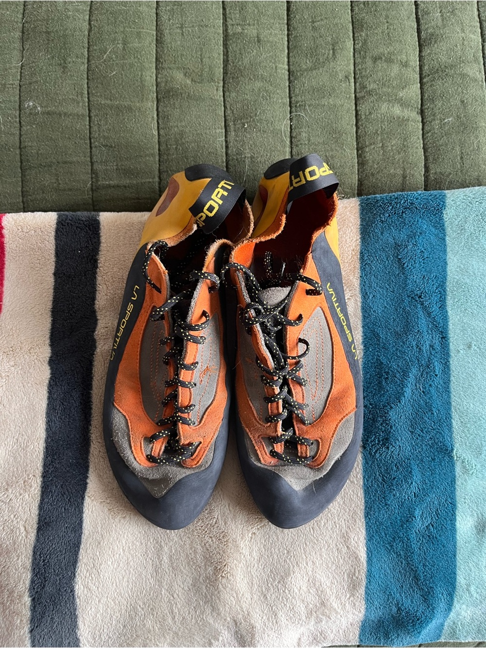 La Sportiva Men's Orange and Gray Technical Climbing Shoes Size 10 1/2 (44)
